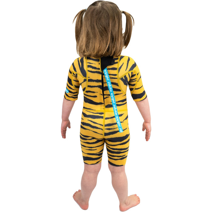 2023 Saltskin Junior 2mm Back Zip Shorty Wetsuit STSKNTGR02 - Tiger